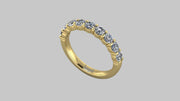 Love Shared Prong Diamond Band - 9 Diamonds - 14K-Yellow-Gold