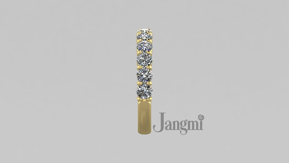 Love Shared Prong Diamond Band - 12 Diamonds - 14K-Rose-Gold