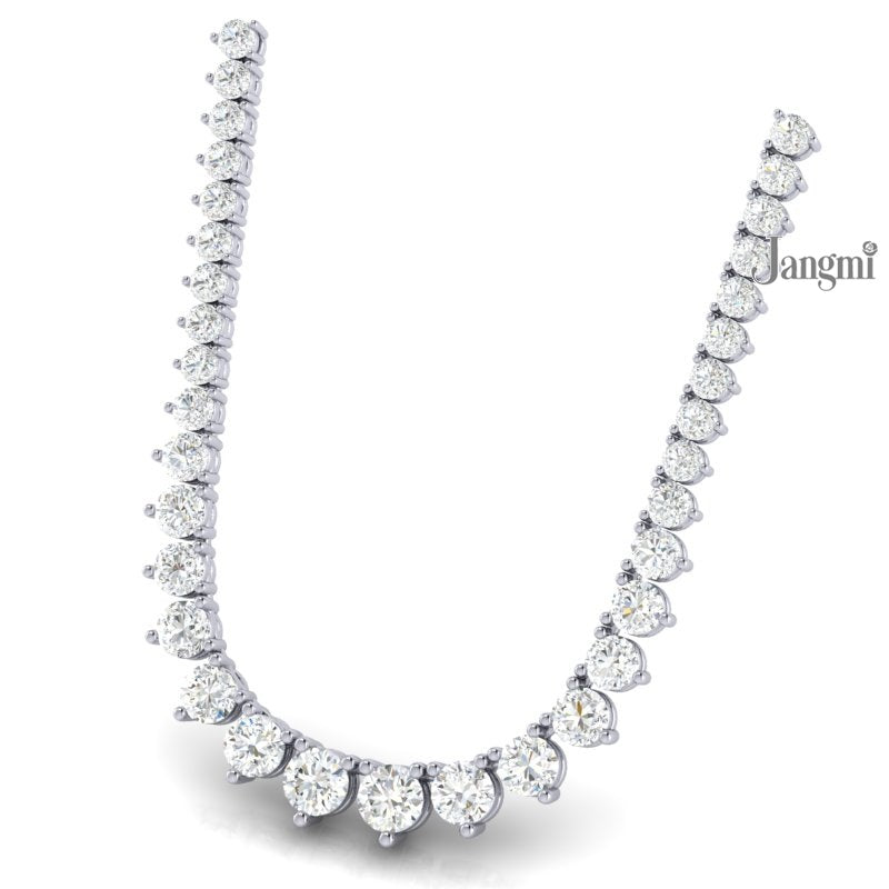 Gradual Tennis Necklace three prong