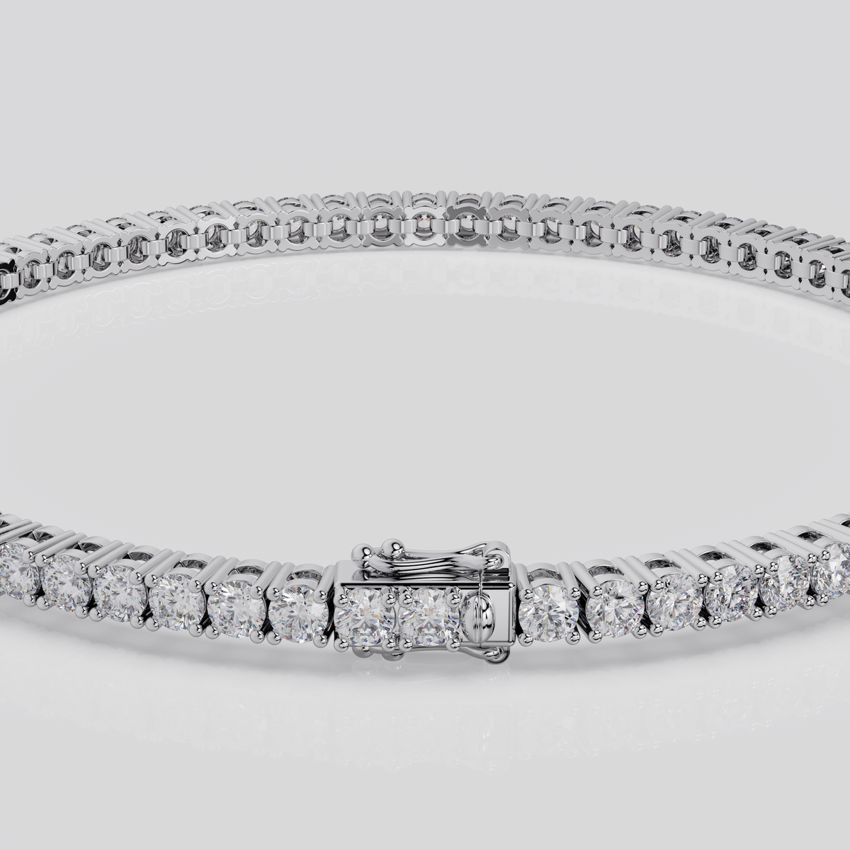 5ct Lab-Grown 14K White Gold Tennis Bracelet, EF Color, VVS