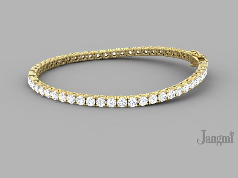 5ct Lab-Grown 14K White Gold Tennis Bracelet, EF Color, VVS