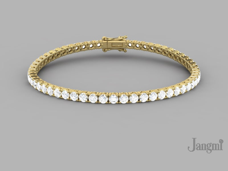 5ct Lab-Grown 14K White Gold Tennis Bracelet, EF Color, VVS
