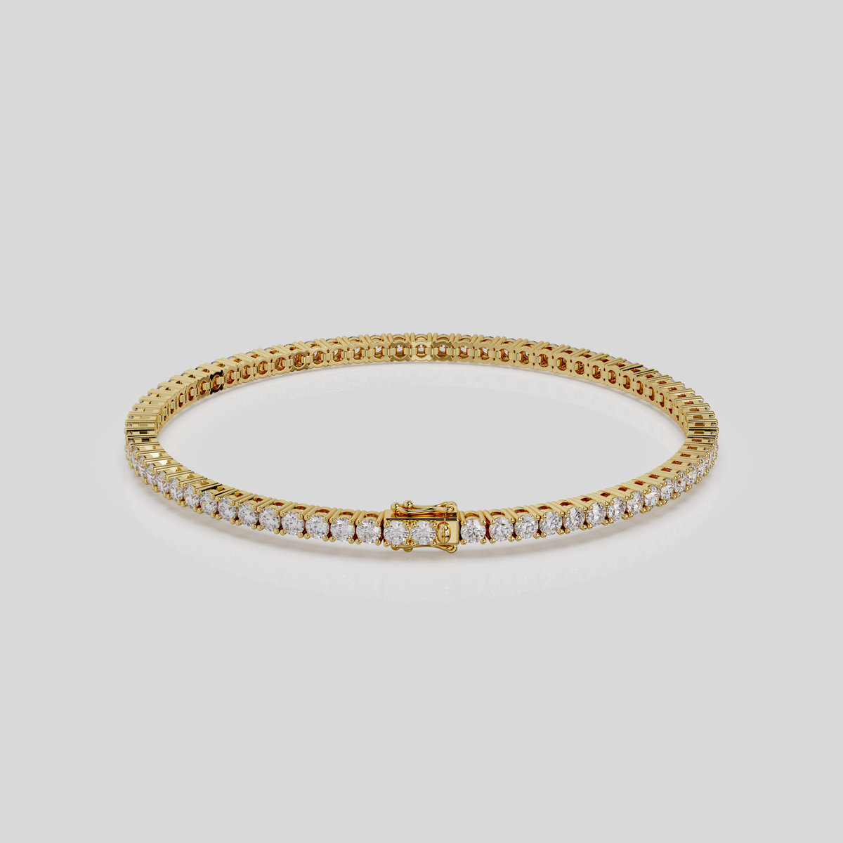 3ct Lab-Grown 14K Rose Gold Tennis Bracelet