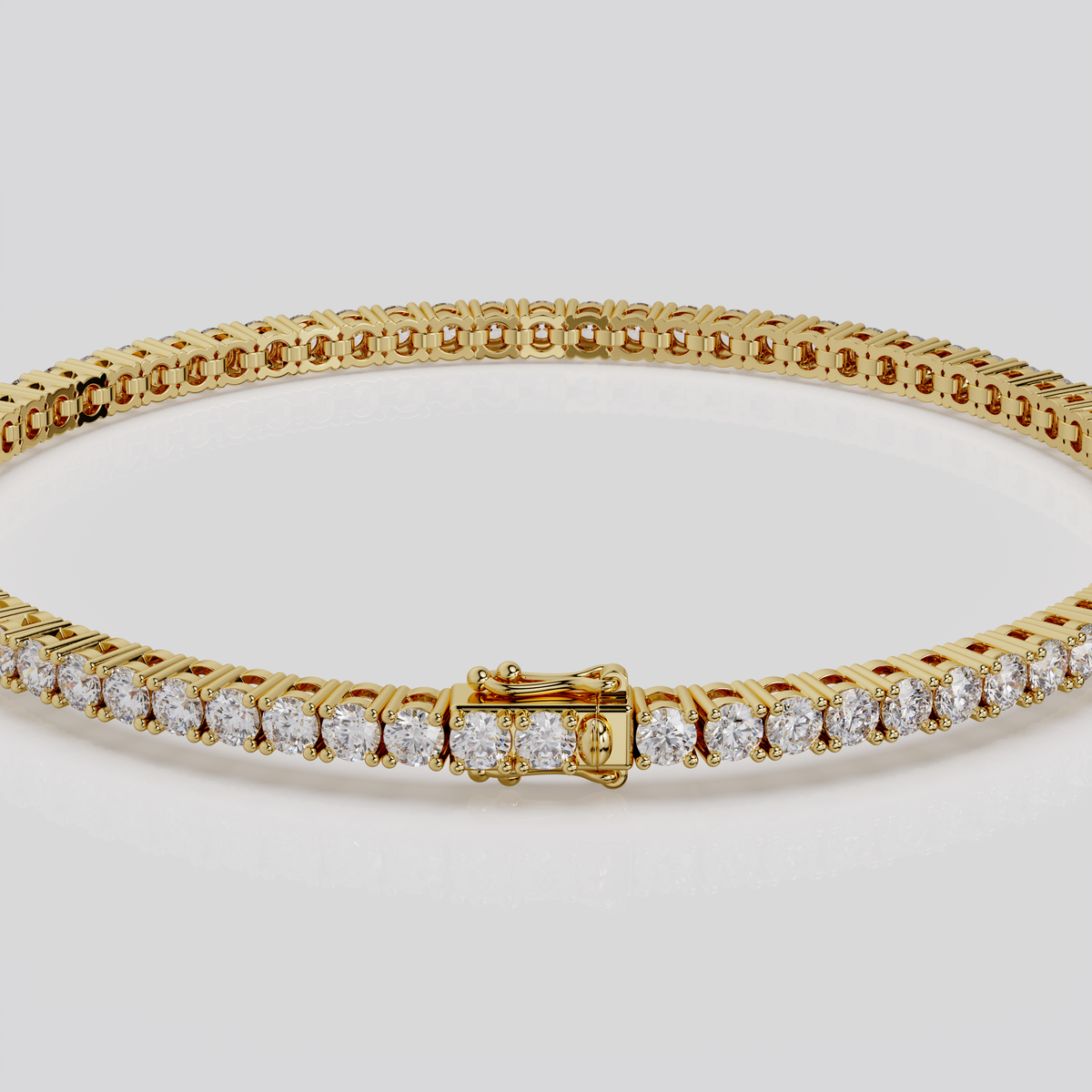 3ct Lab-Grown 14K Rose Gold Tennis Bracelet