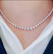 Gradual Tennis Necklace three prong