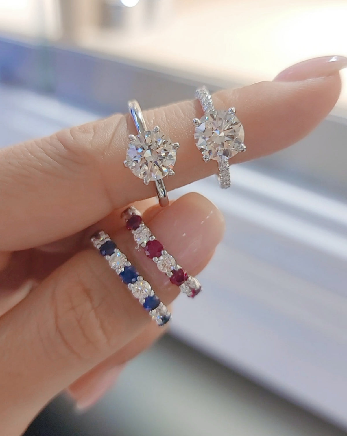 Love II Sapphire With Diamonds