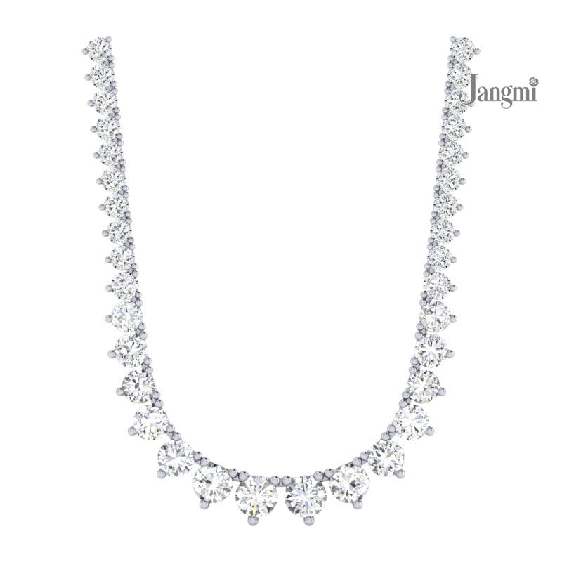 Gradual Tennis Necklace three prong