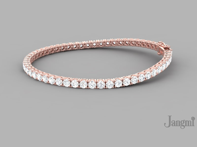 5ct Lab-Grown 14K White Gold Tennis Bracelet, EF Color, VVS