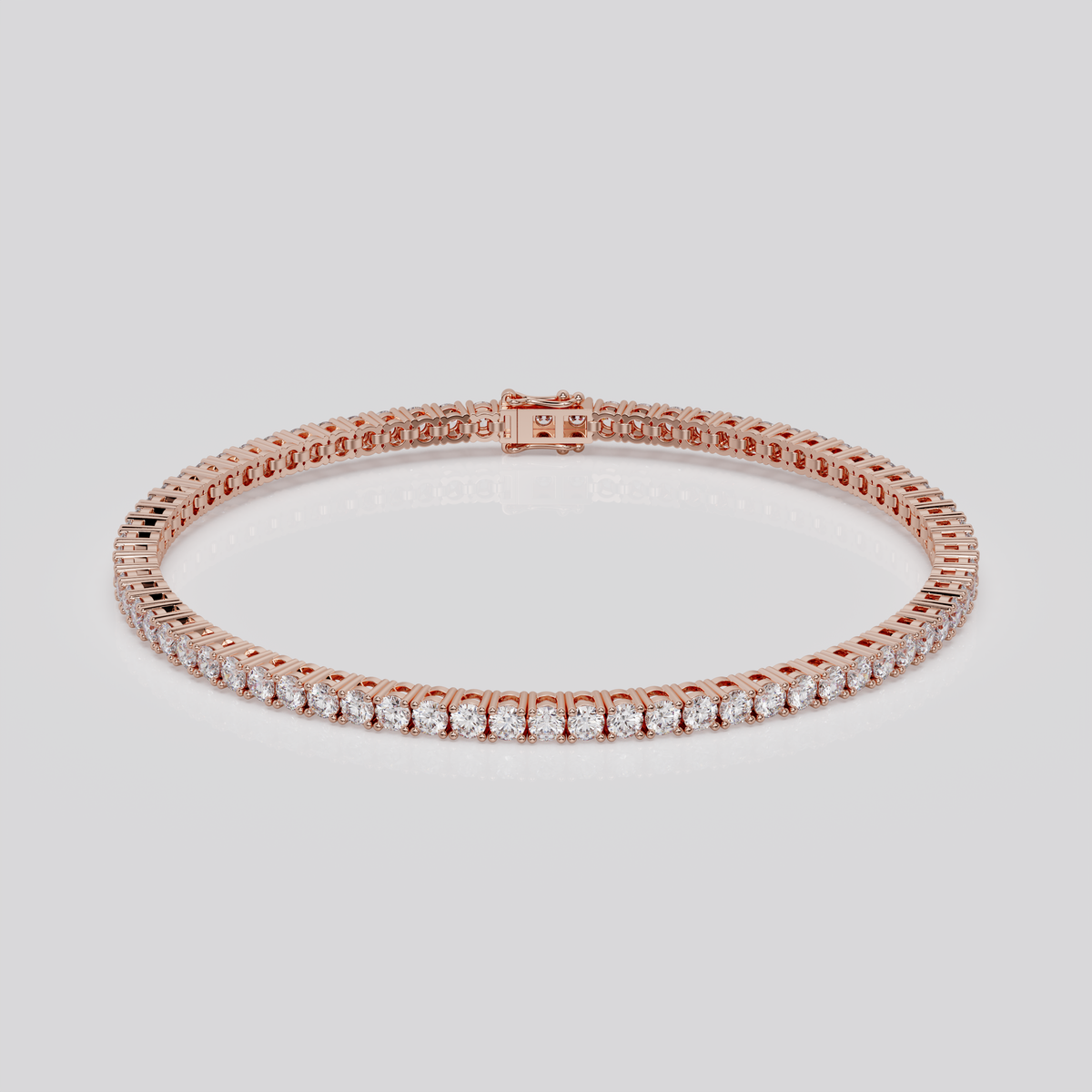 5ct Lab-Grown 14K White Gold Tennis Bracelet, EF Color, VVS