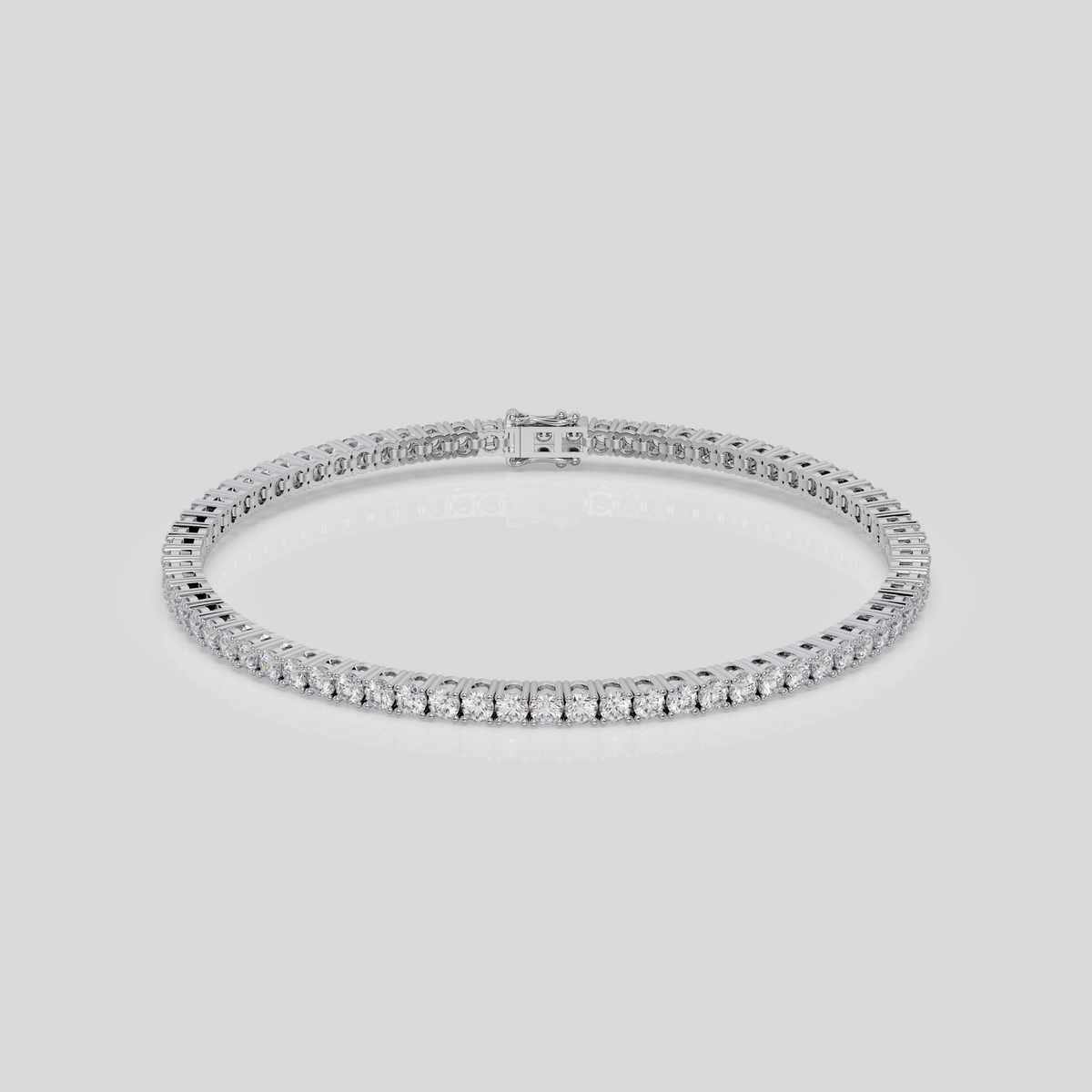 3ct Lab-Grown 14K Rose Gold Tennis Bracelet