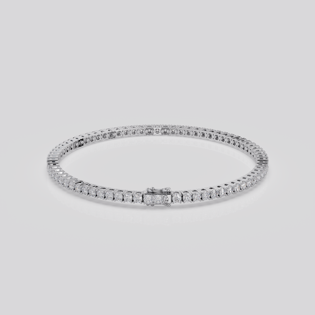 3ct Lab-Grown 14K Rose Gold Tennis Bracelet