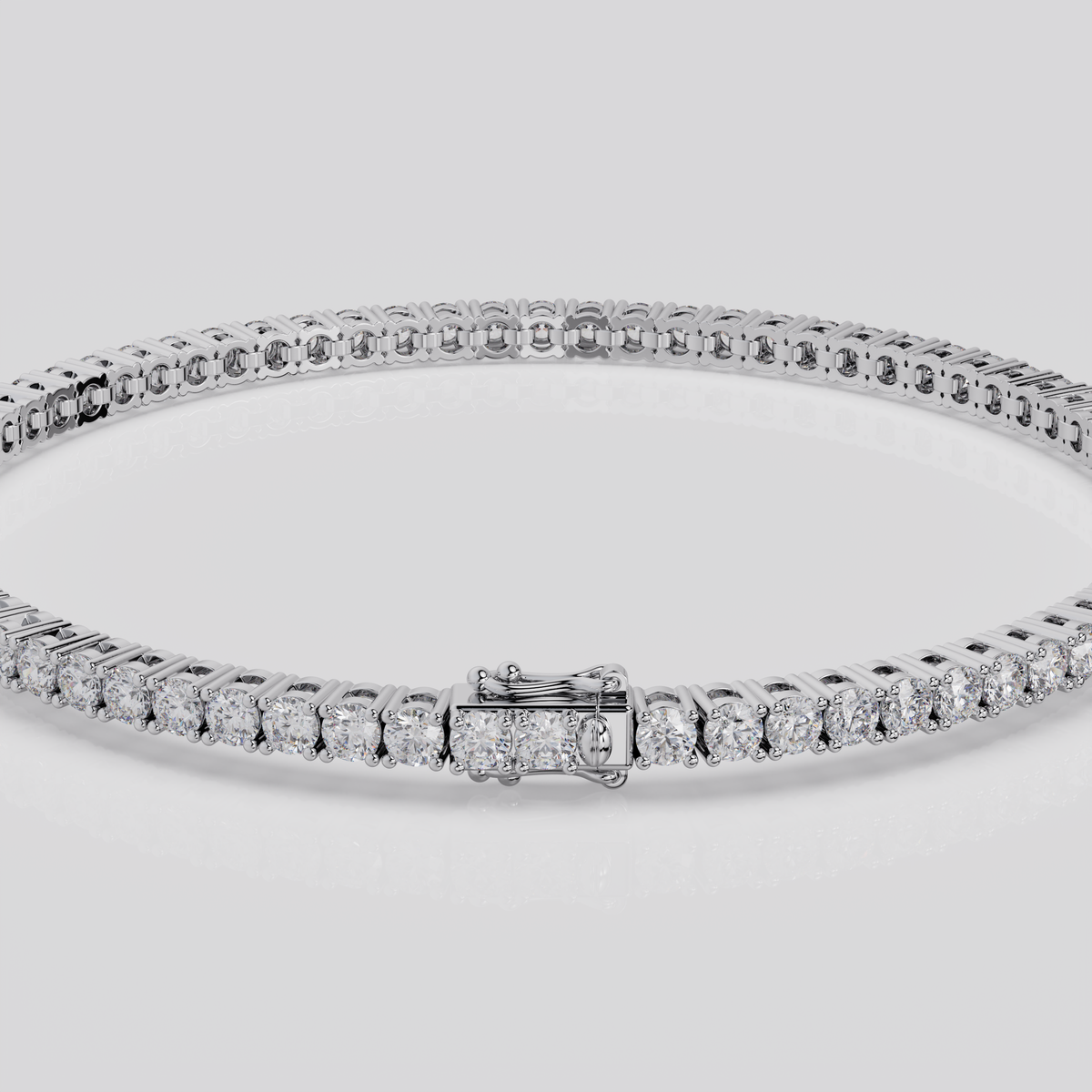 3ct Lab-Grown 14K Rose Gold Tennis Bracelet