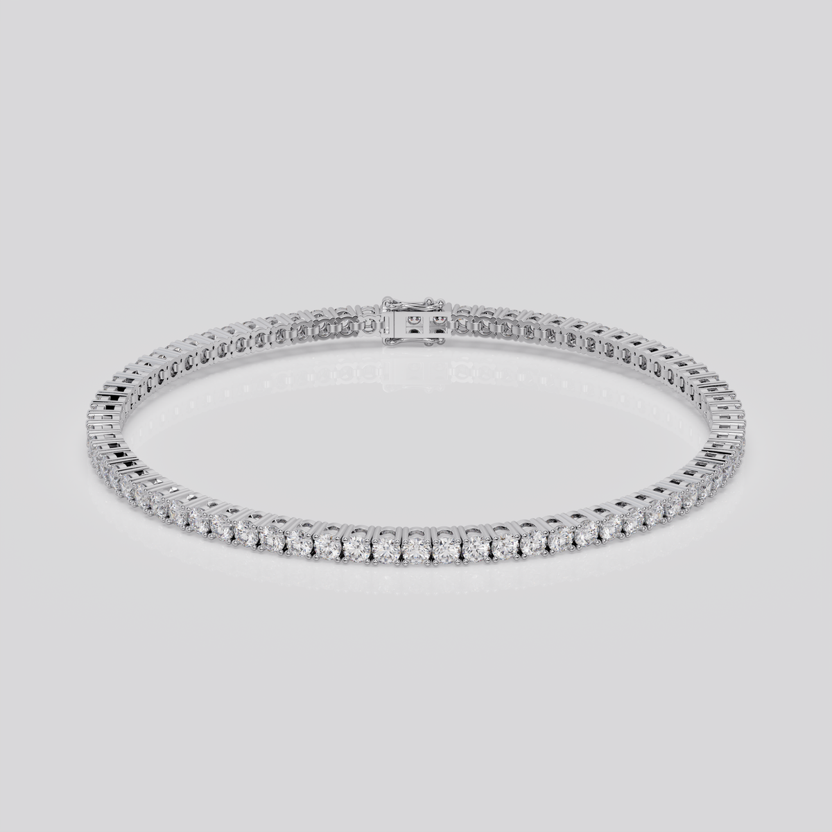 5ct Lab-Grown 14K White Gold Tennis Bracelet, EF Color, VVS