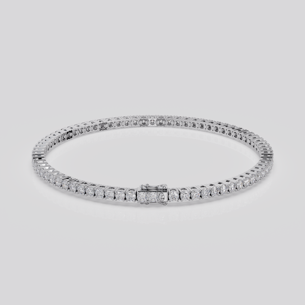 5ct Lab-Grown 14K White Gold Tennis Bracelet, EF Color, VVS