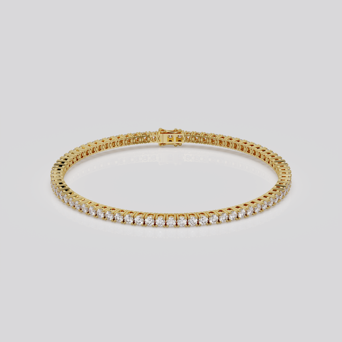 3ct Lab-Grown 14K Rose Gold Tennis Bracelet