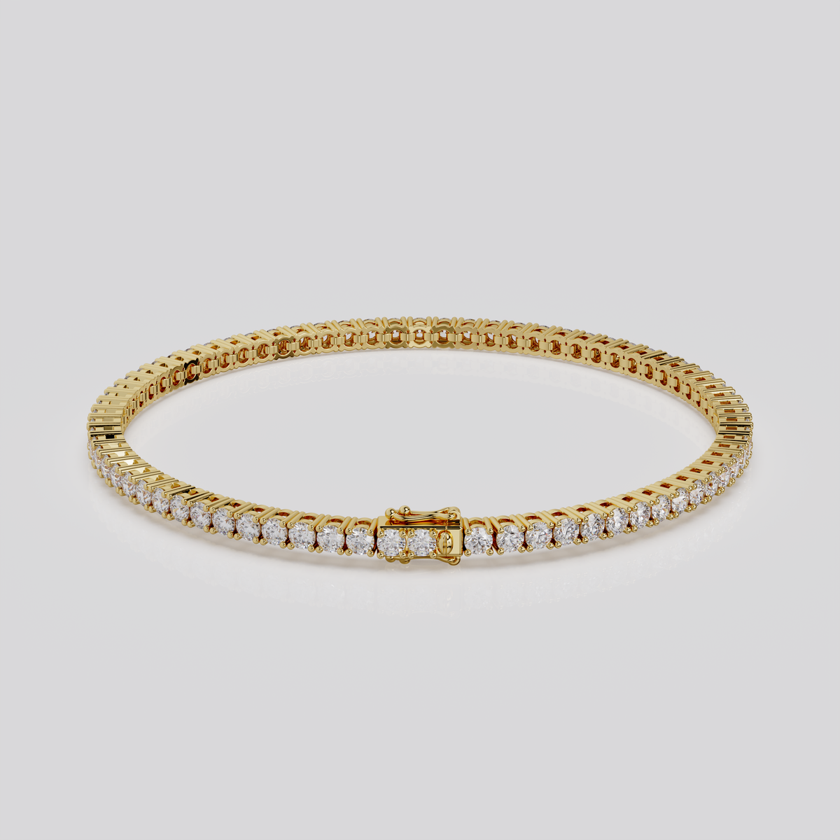5ct Lab-Grown 14K White Gold Tennis Bracelet, EF Color, VVS