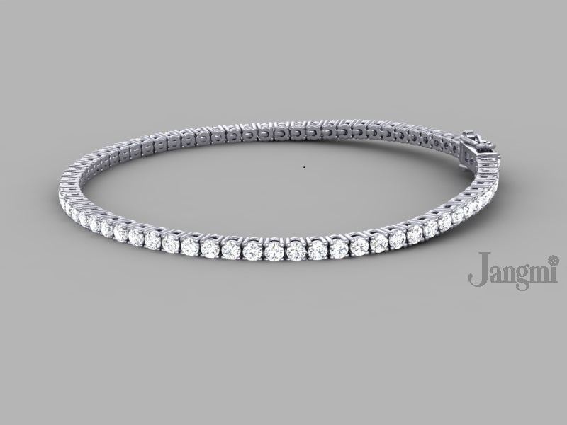 3ct Lab-Grown 14K Rose Gold Tennis Bracelet