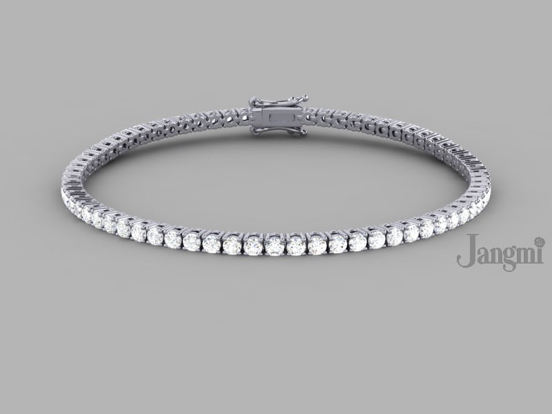 3ct Lab-Grown 14K Rose Gold Tennis Bracelet