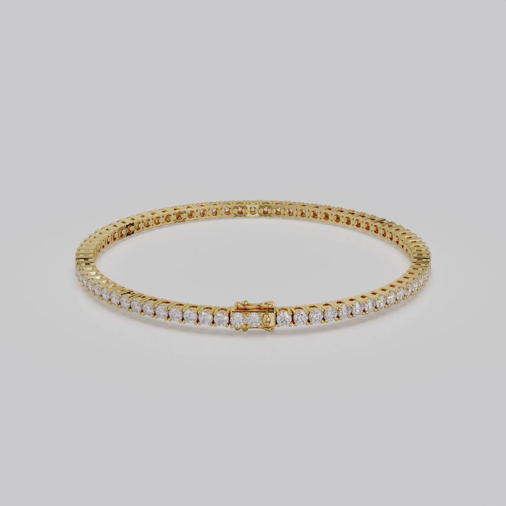 3ct Lab-Grown 14K Rose Gold Tennis Bracelet