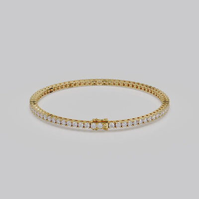 3ct Lab-Grown 14K Rose Gold Tennis Bracelet