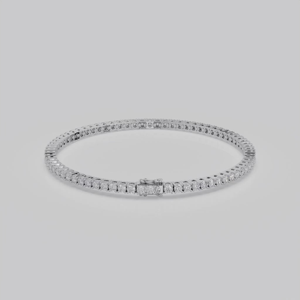 3ct Lab-Grown 14K Rose Gold Tennis Bracelet