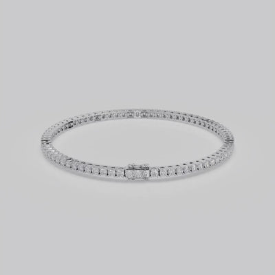 3ct Lab-Grown 14K Rose Gold Tennis Bracelet