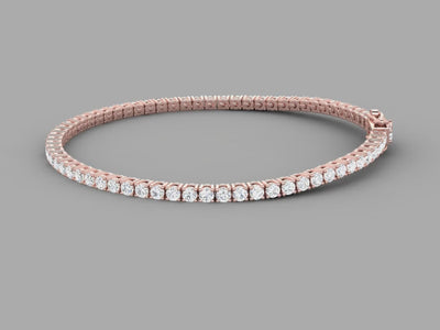 3ct Lab-Grown 14K Rose Gold Tennis Bracelet