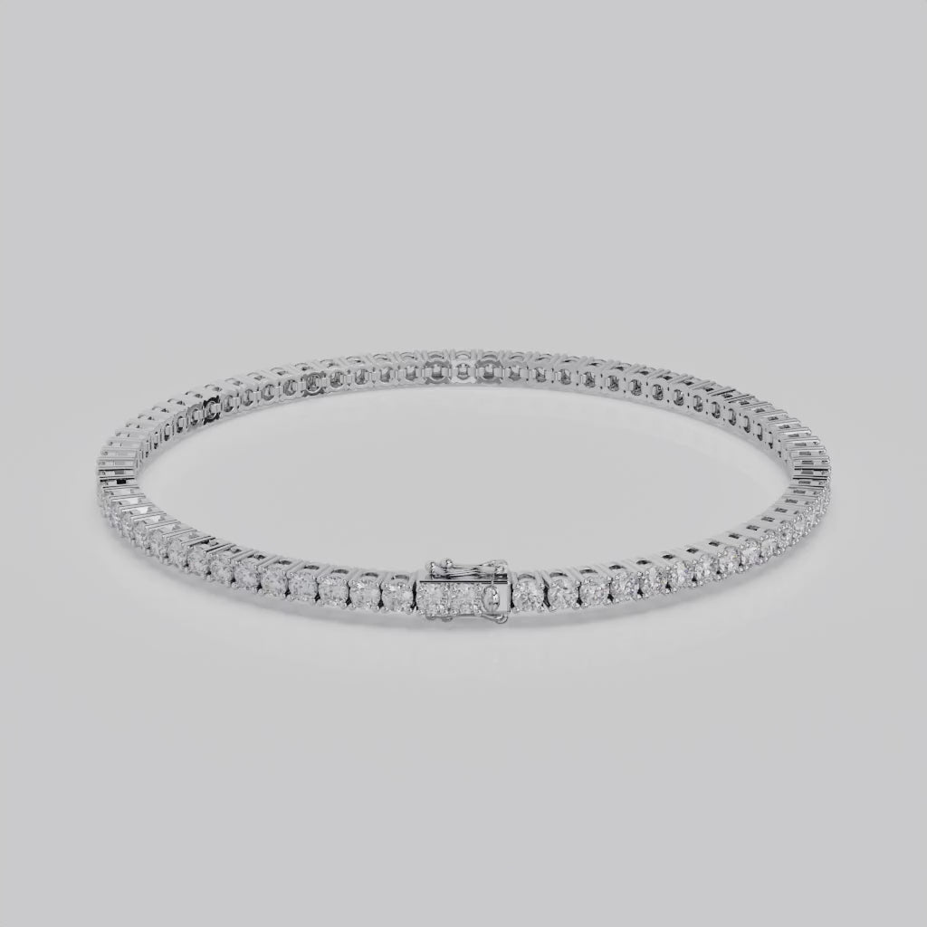 5ct Lab-Grown 14K White Gold Tennis Bracelet, EF Color, VVS