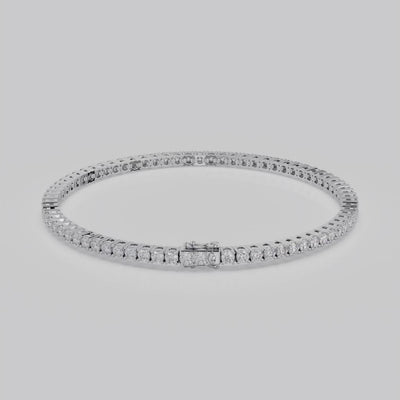 5ct Lab-Grown 14K White Gold Tennis Bracelet, EF Color, VVS
