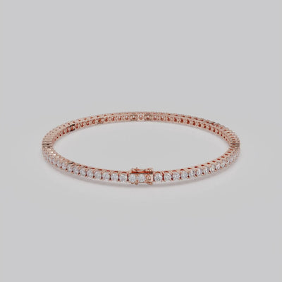 3ct Lab-Grown 14K Rose Gold Tennis Bracelet
