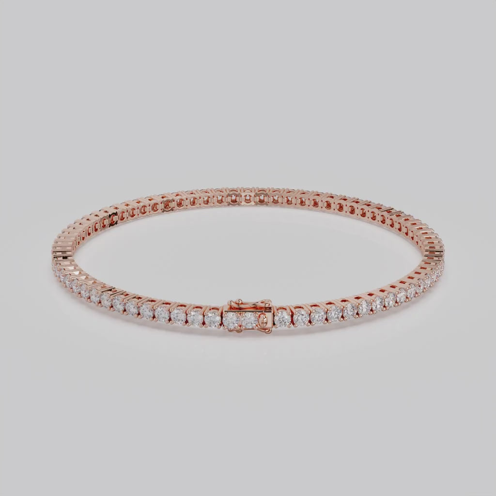 5ct Lab-Grown 14K White Gold Tennis Bracelet, EF Color, VVS