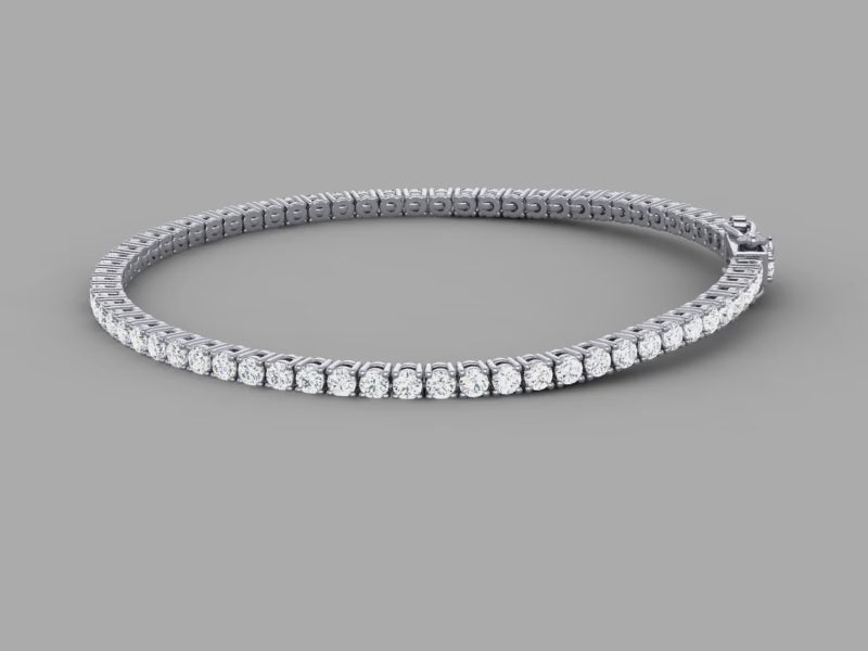 3ct Lab-Grown 14K Rose Gold Tennis Bracelet