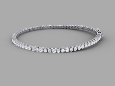 3ct Lab-Grown 14K Rose Gold Tennis Bracelet